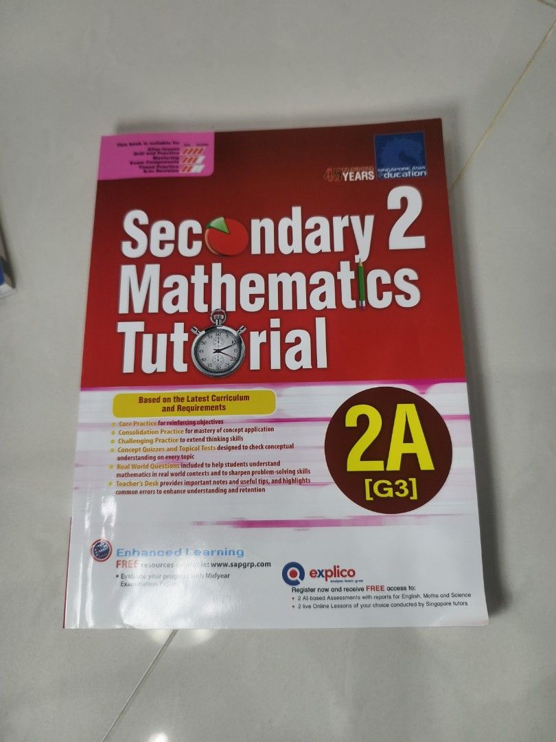 Secondary 2 Mathematics Tutorial Textbook, Hobbies & Toys, Books ...