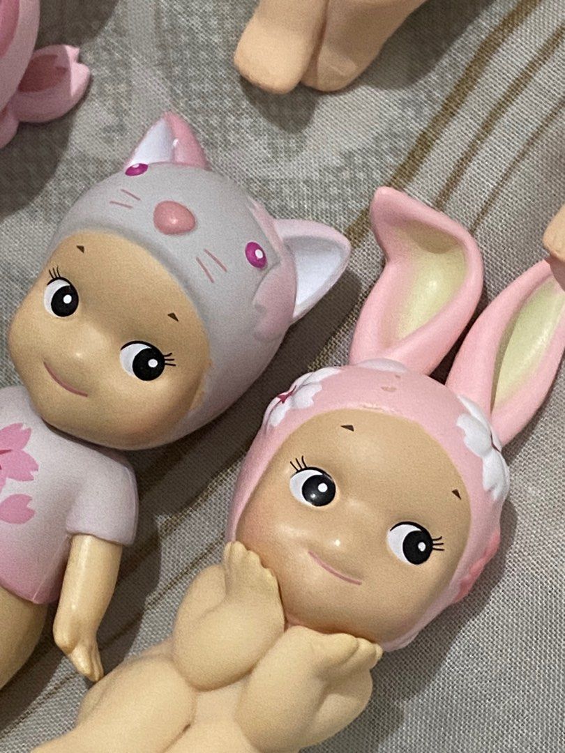 Sonny Angel Figurines and Hippers (Set) (Category: Designer & Blind Box Toys) located in Malilipot. Submitted by vdjnefujeb (Listing ID 1402652634, Image 3). Description: 🌷Sonny Angel Figurines and Hippers (Sold as a set of 6/take all) + a freebie! off - 2 from Cherry Blossom Series (Hanami Edition) - 2 from Cherry Blossom Series (Peaceful Spring Edition) - 2 Animal Hippers (note: the adhesive is still there! i haven’t peeled the protective film