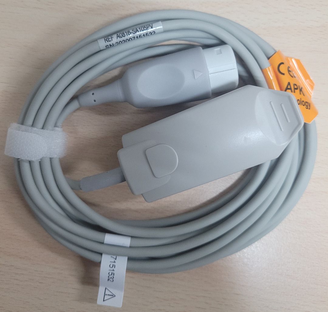SPO2 finger sensor, rounded 12-pin connector, part no: 040-000869-00 ...