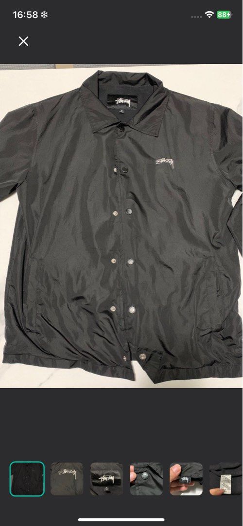 Stussy Coach Jacket (Category: Coats, Jackets and Outerwear) located in Baguio. Submitted by 25thlu (Listing ID 1402564540, Image 1). Description: - Black Stussy coach jacket ( White/ Pink) - Button-up front - Classic collar - Stussy logo on chest - Lightweight material - Relaxed fit TAKE BOTH FOR 3k free sf or Nego PM offers.