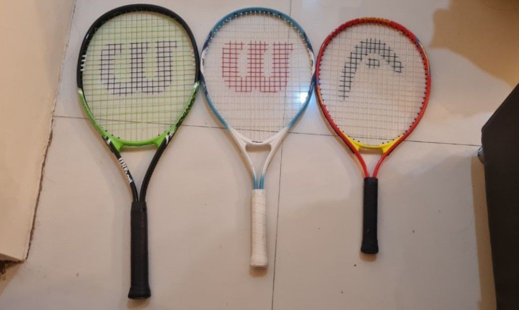Wilson tennis racquet (Category: Racket and Ball Sports) located in Pasig City. Submitted by ustaq (Listing ID 1396680354, Image 1). Description: tennis racquet from canada get all for 5999 PM us for more details and questions PM for actual video.