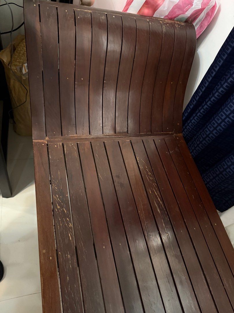 Wooden Bench/Sofa (Category: Chairs) located in Pasig City. Submitted by cads.123 (Listing ID 1402554790, Image 3). Description: 12,000 each (2pcs) Bought for 25,000 each before 100% solid wood Bought from Pangasinan RFS. Needs space at home, will switch to a smaller one There are signs of usage (fading of paint) but it can be repainted, still intact and doesnt woggle For pick up only.
