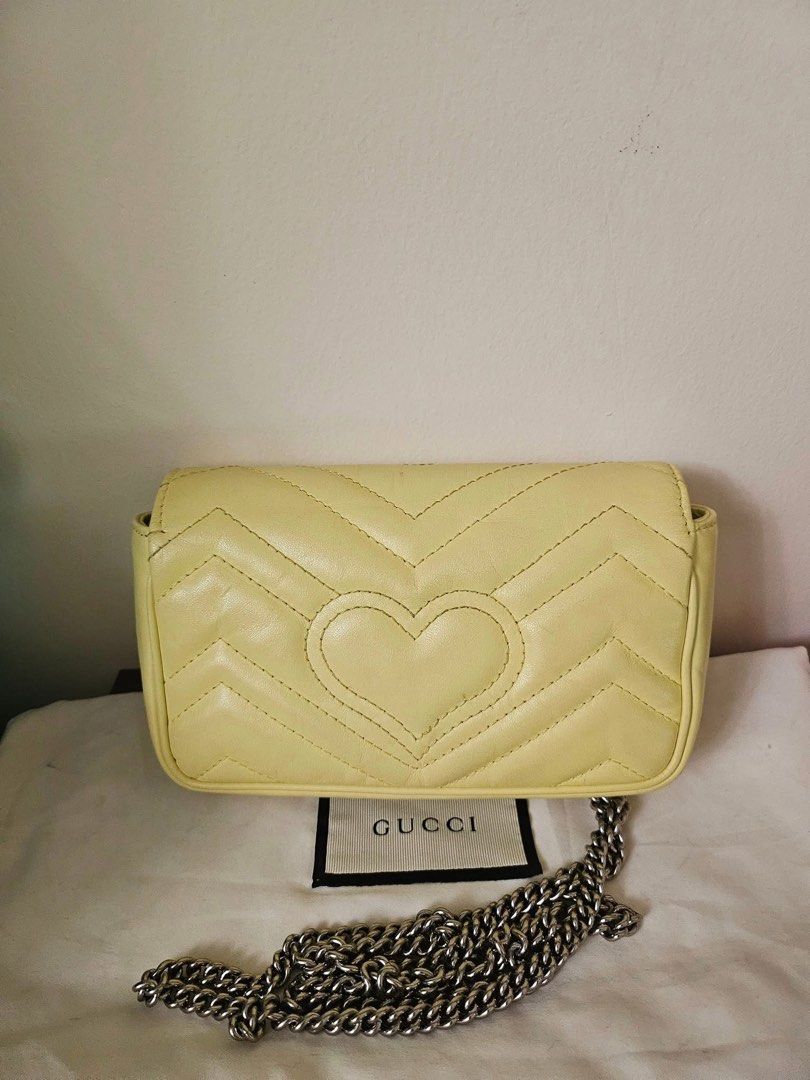 Authentic Gucci Super Mini Marmont (Category: Luxury Bags & Wallets) located in Rizal. Submitted by SummerPeaCloset (Listing ID 1402733783, Image 2). Description: Authentic Gucci Super Mini Marmont in Color Yellow Php 32,000 only! With original dustbag 100% authentic We offer lifetime money back guarantee for authenticity Disclaimer: SummerPea Closet is not associated or affiliated with any of the brands featured. All trademarks and copyrights ar