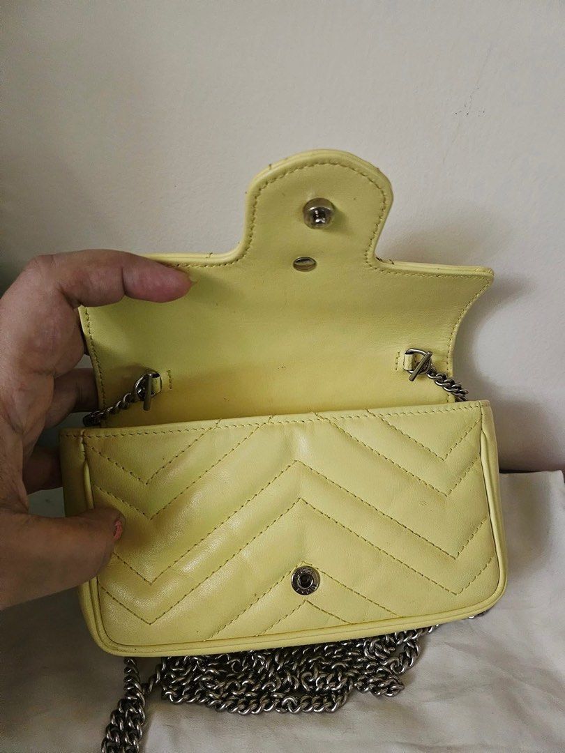 Authentic Gucci Super Mini Marmont (Category: Luxury Bags & Wallets) located in Rizal. Submitted by SummerPeaCloset (Listing ID 1402733783, Image 3). Description: Authentic Gucci Super Mini Marmont in Color Yellow Php 32,000 only! With original dustbag 100% authentic We offer lifetime money back guarantee for authenticity Disclaimer: SummerPea Closet is not associated or affiliated with any of the brands featured. All trademarks and copyrights ar