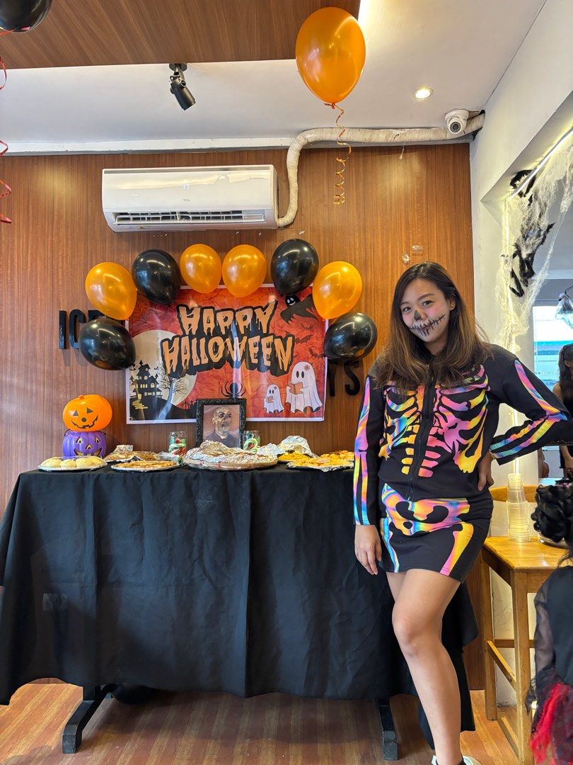 Family skeleton costume (Category: Babies & Kids Fashion) located in Pasay City. Submitted by sandybuggy (Listing ID 1402706202, Image 3). Description: Mom - jacket skirt small on tag but can fit upto large Jumpsuit skeleton with tutut skirt for girls ideal for 3-4yrs old -SOLD Skeleton track suit for boy- 12-18mos on tag Used once only .