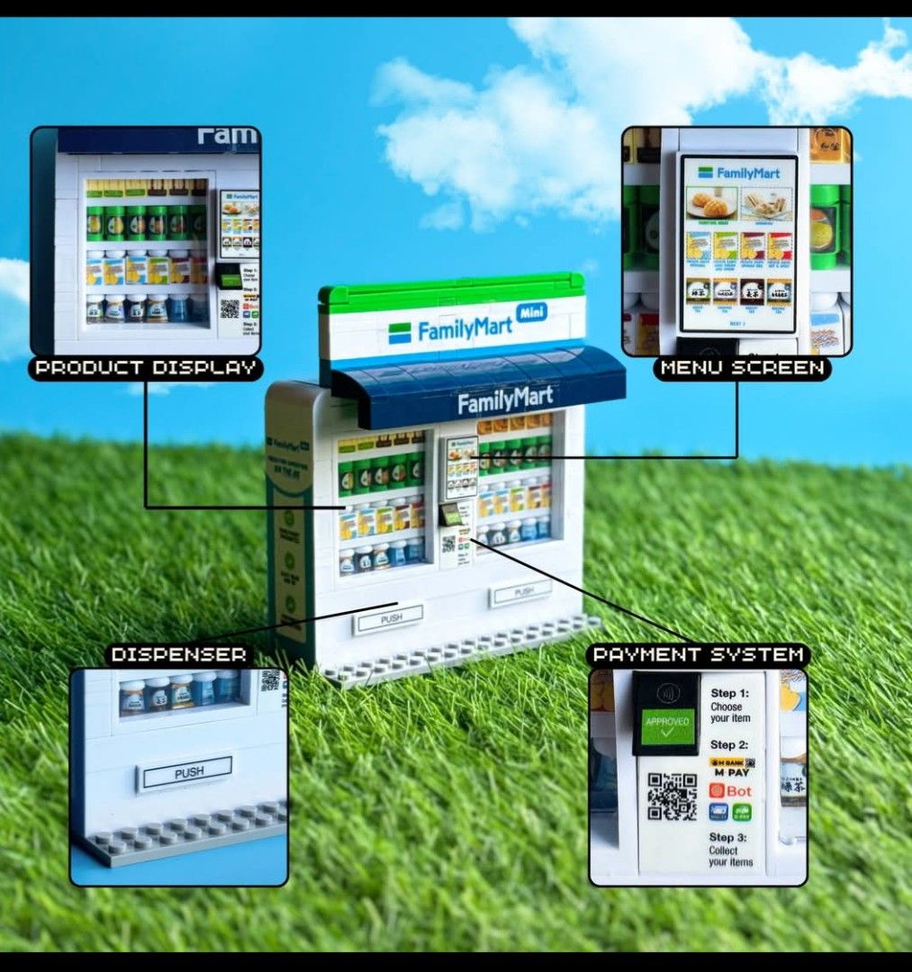 FamilyMart Mini Vending Machine Building Block, Hobbies & Toys, Toys ...