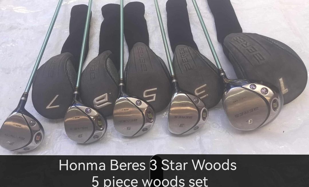 Honma Beres Golf Set (Category: Golf) located in Los Banos. Submitted by princessbotique (Listing ID 1402780439, Image 2). Description: Honma Beres Golf Set Made in Japan Pre-Loved Good condition Php 45000 Honma Twin Marks Irons AP-301 5i to 11i & SW Accelerate Shaft Flex R with stock grips Honma Beres 3 Star Woods 5 piece woods set ARMRQ B45 Shaft with Regular Flex Stock Beres Blue grip a. Driver Loft 11.5 45.25 inches b. 3 Woods Loft 16 42.75 i