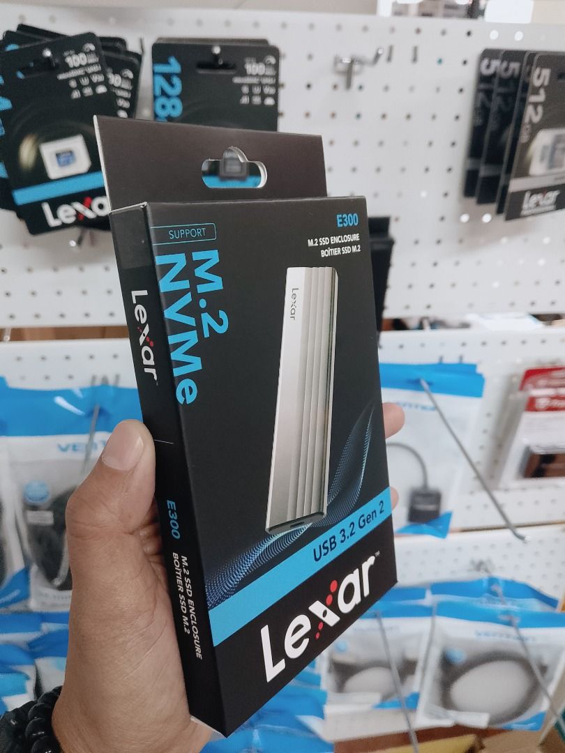 Lexar E300 10Gbps M.2 NVMe SSD Enclosure with Type C to Type C Data Cable (Category: Cables & Adaptors) located in Pasig City. Submitted by technofuseofficial (Listing ID 1402735160, Image 3). Description: Lexar E300 10Gbps M.2 NVMe SSD Enclosure with Type C to Type C Data Cable Brand New and Original Items Store Location: 4F Unit 402, 604 Shaw Boulevard, Barangay Kapitolyo, Pasig City Same Day Delivery: - Lalamove delivery within Metro Manila - 