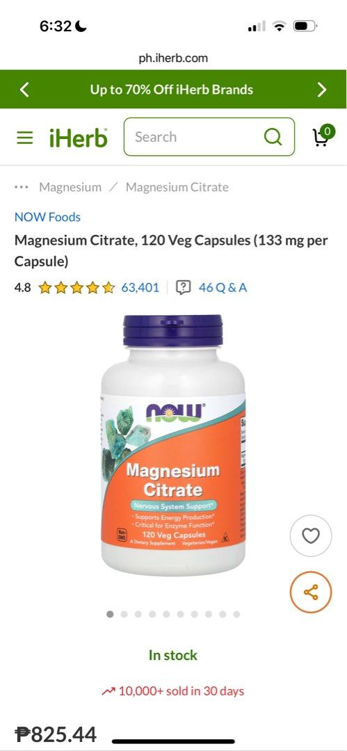 Magnesium Citrate (Category: Health Food, Drinks & Tonics) located in Manila. Submitted by kaktushop (Listing ID 1402836322, Image 1). Description: I bought this from iherb. This is original came from iherb shipped to my house from korea. I bought 2 but I only need 1. This is brand new..