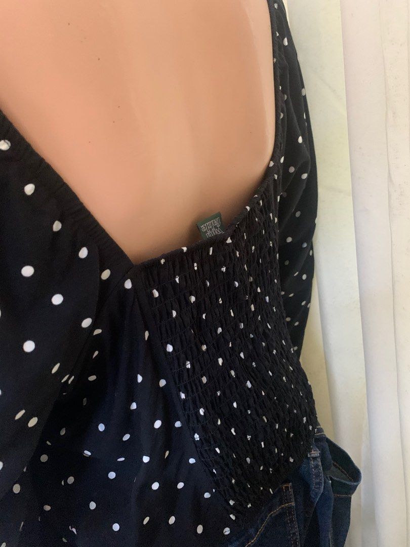 Polka Smocking Longsleeve Top (Category: Blouses) located in Marikina City. Submitted by littlesol.collection (Listing ID 1402679303, Image 3). Description: L to XL.