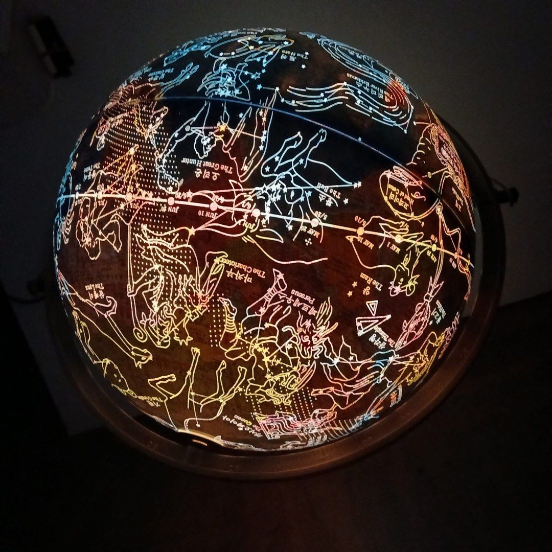 Seo Jeon Globe Illuminated Globe | 16 inches (Category: Lighting) located in Pasig City. Submitted by thingsandknickknacks (Listing ID 1402752698, Image 3). Description: Smart globe 220v Working Has constellations on the globe with small scratch ₱3,700.