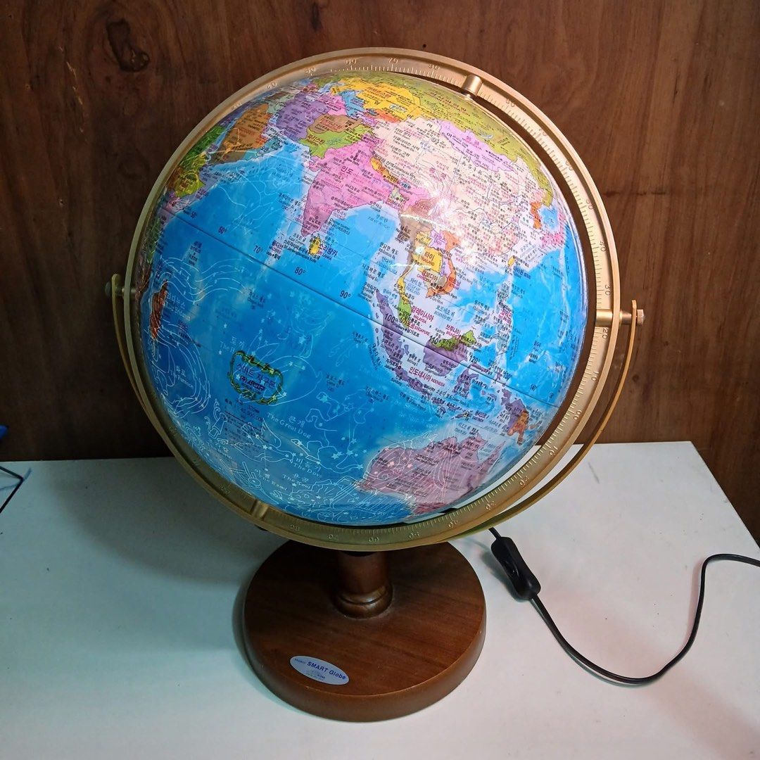 Seo Jeon Globe Illuminated Globe | 16 inches (Category: Lighting) located in Pasig City. Submitted by thingsandknickknacks (Listing ID 1402752698, Image 1). Description: Smart globe 220v Working Has constellations on the globe with small scratch ₱3,700.
