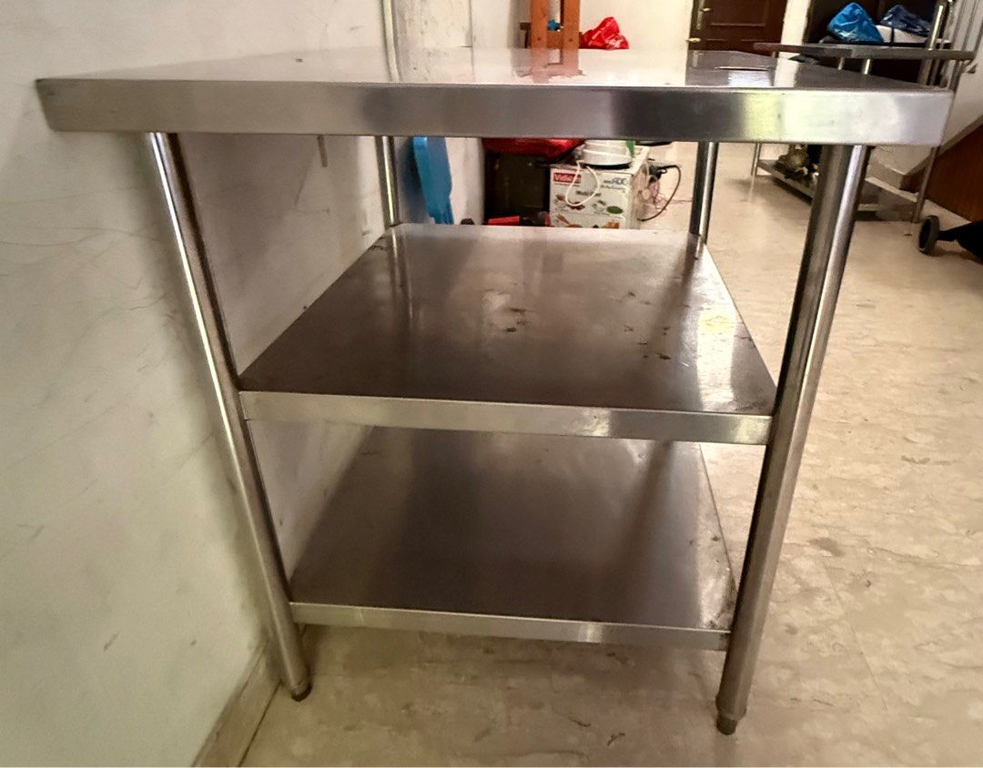 Stainless Steel Kitchen Prep Table with Shelves, Furniture & Home ...