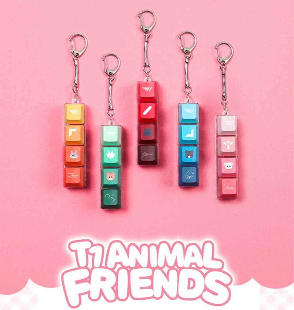 T1 Doran Oner Faker Gumayusi Keria Animal Friends Keycap Keychain