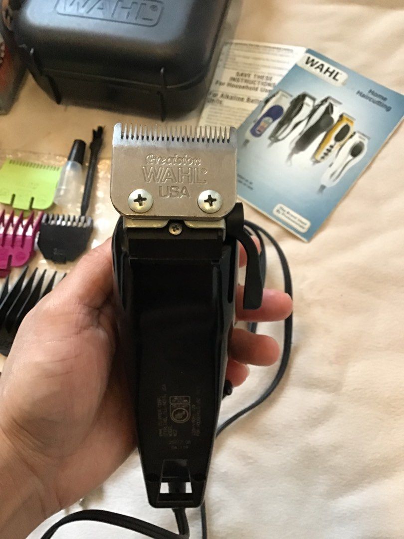 Wahl Chrome Pro Complete Haircutting Kit (Category: Men's Grooming) located in Manila. Submitted by fromgreenboxph (Listing ID 1402731306, Image 3). Description: Wahl Clipper Set - scissors and comb not included - complete clipper attachments only - may need transformer or voltage converter, 120V - all working - authentic WAHL bought from the US - was used only for child’s haircut at home - can also be used for pet grooming LAST PRICE POSTED ALRE