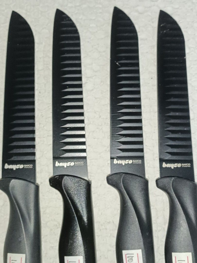 Bayco Pairing Bundle Knives 2 pcs bundle na lang avail (Category: Knives & Chopping Boards) located in San Pedro. Submitted by elevens_online_thrift_shop (Listing ID 1402925598, Image 2). Description: brand new without packaging japan knife.