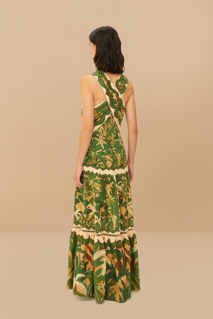 Beige Tropical Isla Lenzing™ Ecovero™ Euroflax™ Maxi Dress (Category: Dresses) located in Singapore. Submitted by selling10 (Listing ID 1402948756, Image 3). Description: Farm Rio dress. Worn once for a wedding. Good as new. -Beautiful maxi dress - Unique criss-cross neckline - Vibrant tropical print - Flattering silhouette - Tiered skirt - Ideal for summer or special occasions.