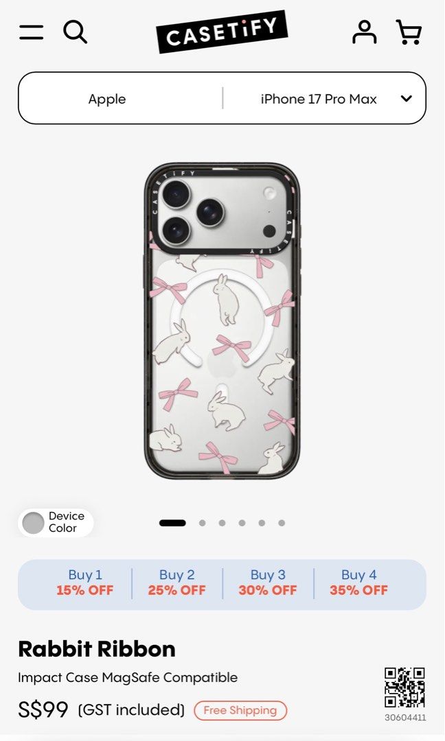 Casetify Rabbit Ribbon iPhone 17 Pro Max Case, Mobile Phones & Gadgets ...
