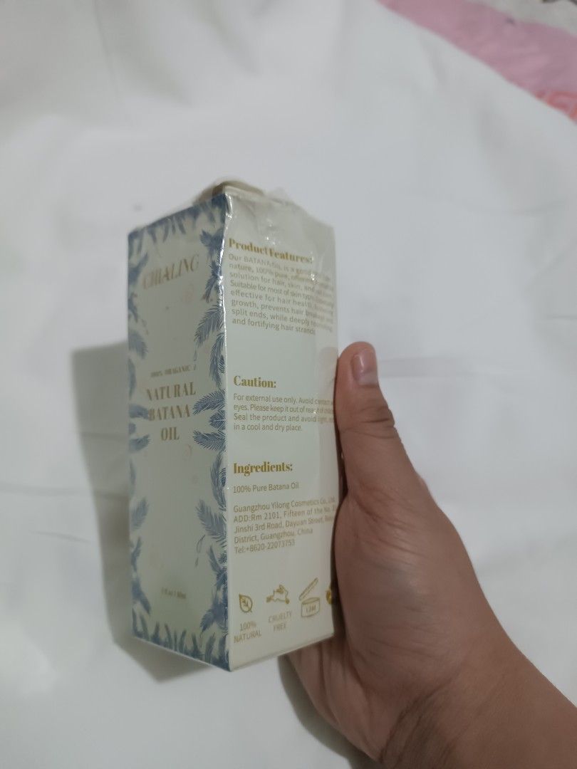 Chialing Natural Batana Oil (Category: Hair) located in Taytay. Submitted by felizbjacobe (Listing ID 1402922542, Image 2). Description: Chialing Natural Batana Oil for hair growth. This oil is 100% pure and natural. It is made in the USA. The product contains ingredients such as Batana Oil, and other natural ingredients. It is for external use only. Avoid contact with eyes. Keep out of reach of children..