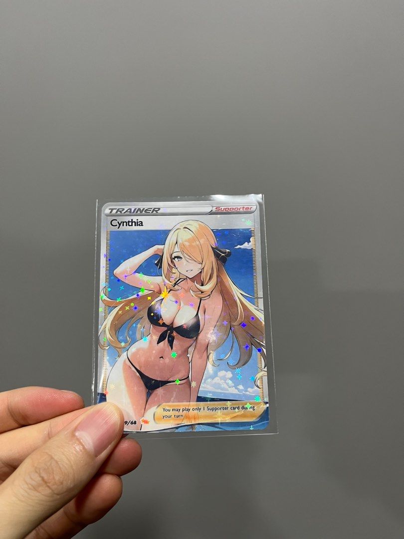 Cynthia Bikini Waifu Pokemon TCG Custom Proxy Card, Hobbies & Toys, Toys &  Games on Carousell