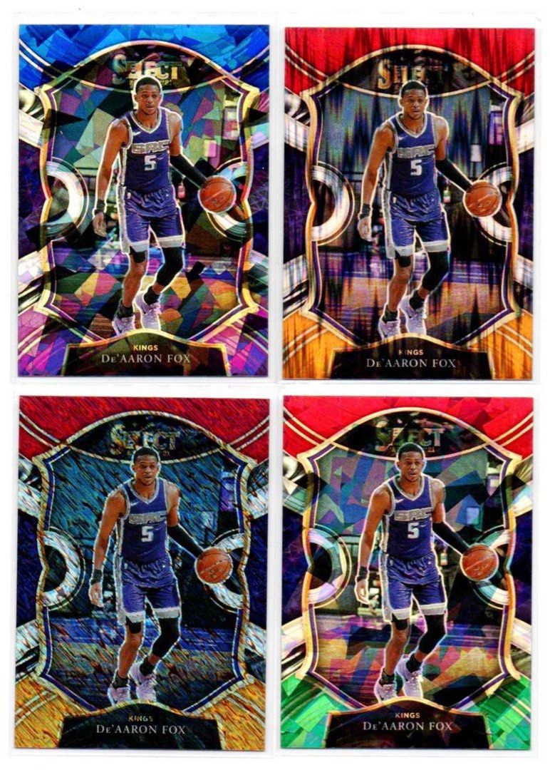 De'Aaron Fox Kings Select Basketball Card (Category: Raw Singles) located in Manila. Submitted by chronorep (Listing ID 1402956407, Image 1). Description: FOR SALE!! De’Aaron Fox 2020-21 Select Parallels ₱400 set.