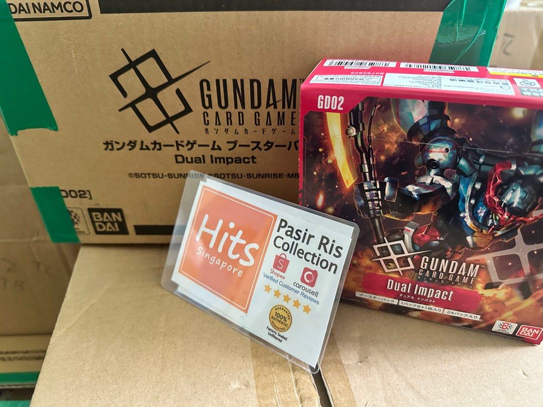 PASIR RIS Gundam Card Game Booster Box Dual Impact GD02 JAPAN Pasir Ris (Category: Card Boxes & Cases) located in Singapore. Submitted by hitssingapore (Listing ID 1400346303, Image 1). Description: 3 boxes left .