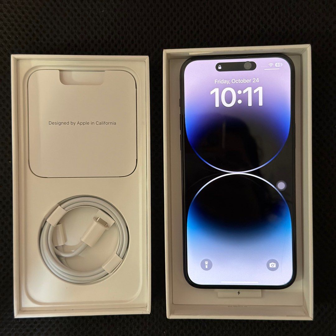 iPhone 14 Pro Max 256gb (Category: iPhone 14 Series) located in Manila. Submitted by shobeboo18_ (Listing ID 1403010376, Image 2). Description: iPhone 14 Pro Max 256gb Space Black No issues No sim restrictions (open line) 83% battery health Inclusions: Complete box Original cord (unused) Sim ejector Official receipt Free 1 pc tempered glass (privacy) Free 2 pcs silicone case (clear and black) Slightly negotiable RFS: Upgrade 📍Manila or QC area .