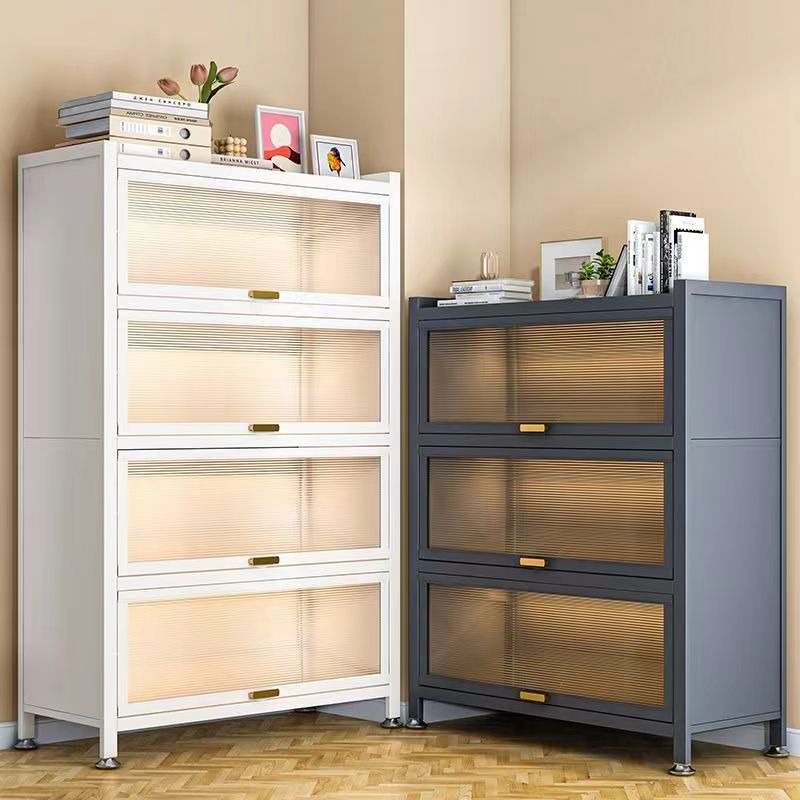 Multi-layer storage cabinet with glass door, dust-proof storage cabinet ...