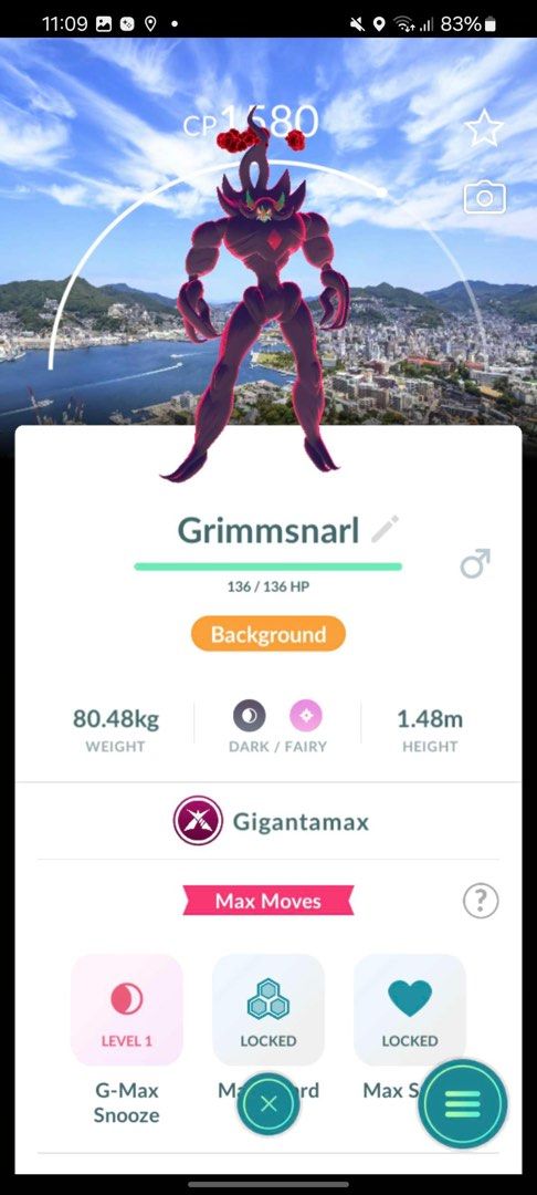 Pokémon GO Digital Code - Shiny Gigantamax Grimmsnarl Background