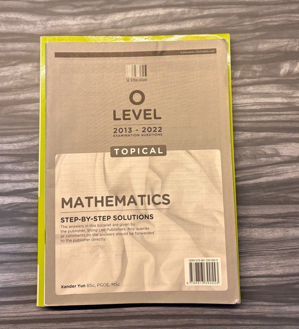 O Level Topical Math O Level Mathematics Topical TYS and Notes, Hobbies & Toys, Books ...