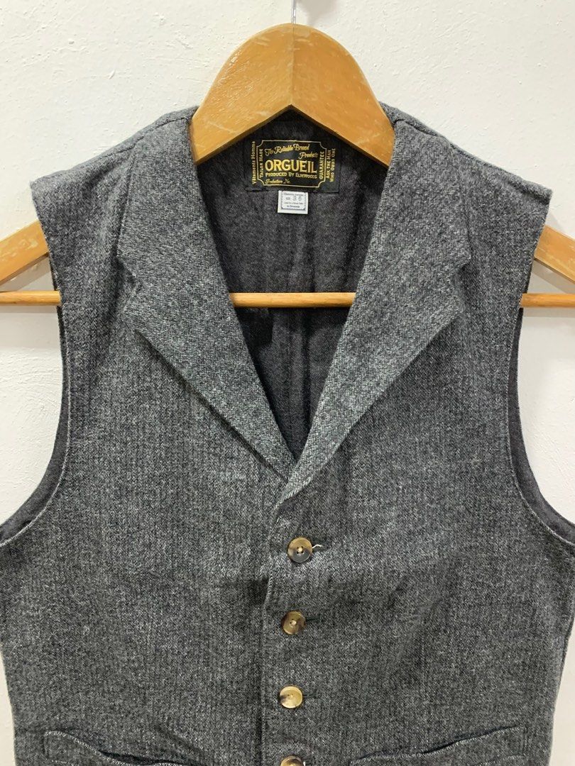 ORGUEIL - STUDIO D’ARTISAN HERRINGBONE CINCH-BACK VEST (Category: Vests) located in Cavite. Submitted by ___layern0ne (Listing ID 1402921448, Image 2). Description: Tagged Size: 36 Armpit to Armpit: 17.5 inches Shoulder to Shoulder: 12.7 inches Length: 21.5 inches (front) | 24.5 inches (back) Measured laid flat and at its longest point | Adjustable Cinch-Back Slightly wrinkled due to storage Worn few times| In great condition | No major flaws lik
