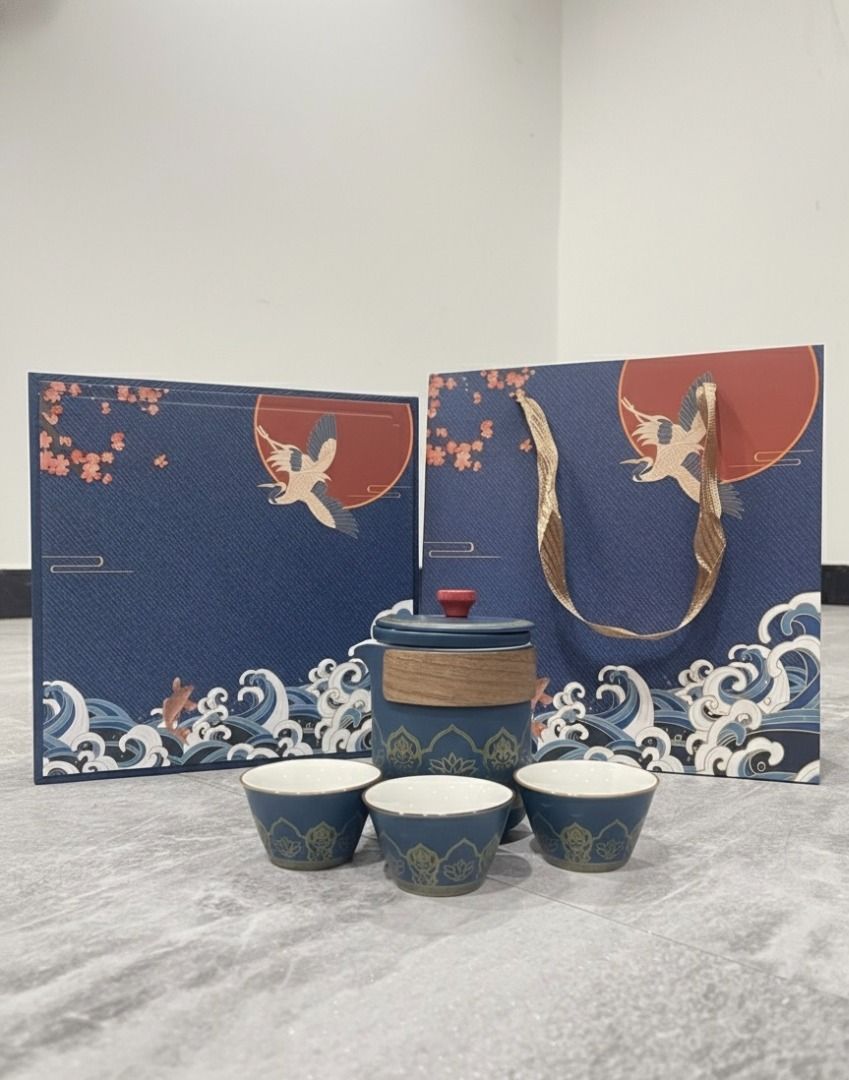 Premium Ceramic Tea Pot Set (Blue) (Category: Dinnerware & Cutlery) located in Las Pinas. Submitted by angeltntn (Listing ID 1402943058, Image 1). Description: Premium Ceramic Tea Pot Set (Blue) for only 2,399 Ceramic Tea pot (1pc) 280ml Ceramic strainer cup with lid (1pc) Ceramic Tea cups (3pcs) 45ml each With Box and Paper Bag.