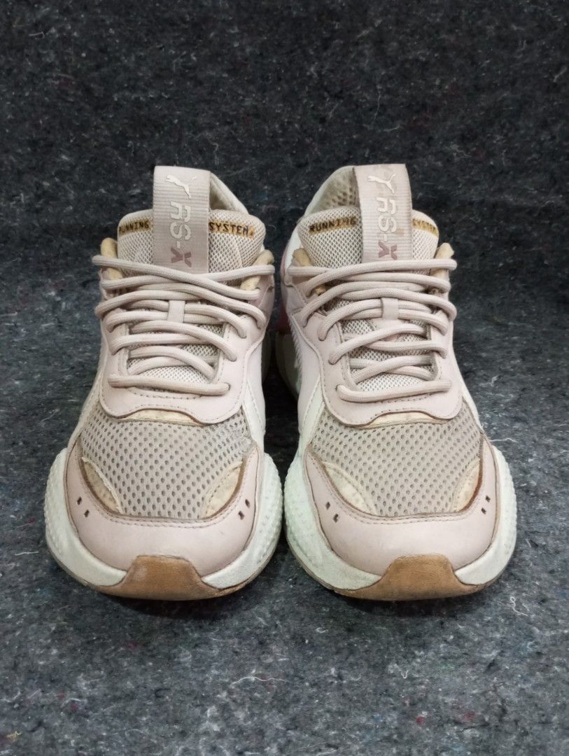 Puma RS-X (Category: Sneakers) located in Baguio. Submitted by Dominick_II (Listing ID 1402878518, Image 2). Description: Puma RS-X Beige pink chunky shoes Size: UK 4.5 / EU 37.5 (Snagfit UK5, EU38) Mesh upper with leather overlays Puma logo visible Soles show wear Php 500 only (Fixed) *Pre-loved Item.