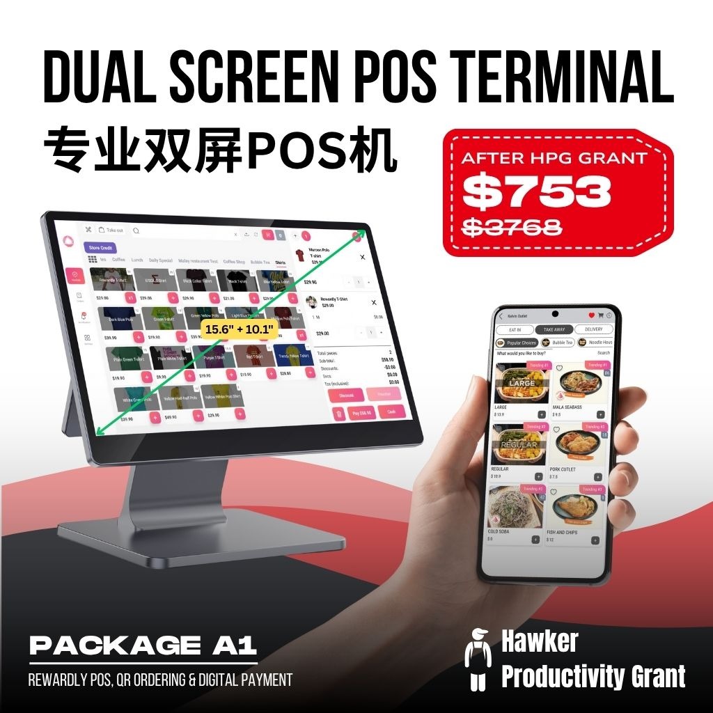 Rewardly HPG Package A1 (Dual Screen POS Terminal and Scan to Order QR ...