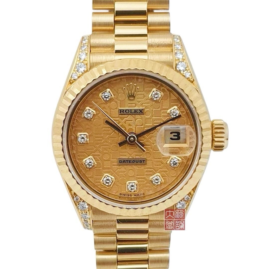 【大眾名錶】ROLEX 勞力士 69238 Datejust 18K金女錶 原廠鑽腳 新包台十鑽紀念面 大眾當舖B845, 她的時尚, 手錶及 ...