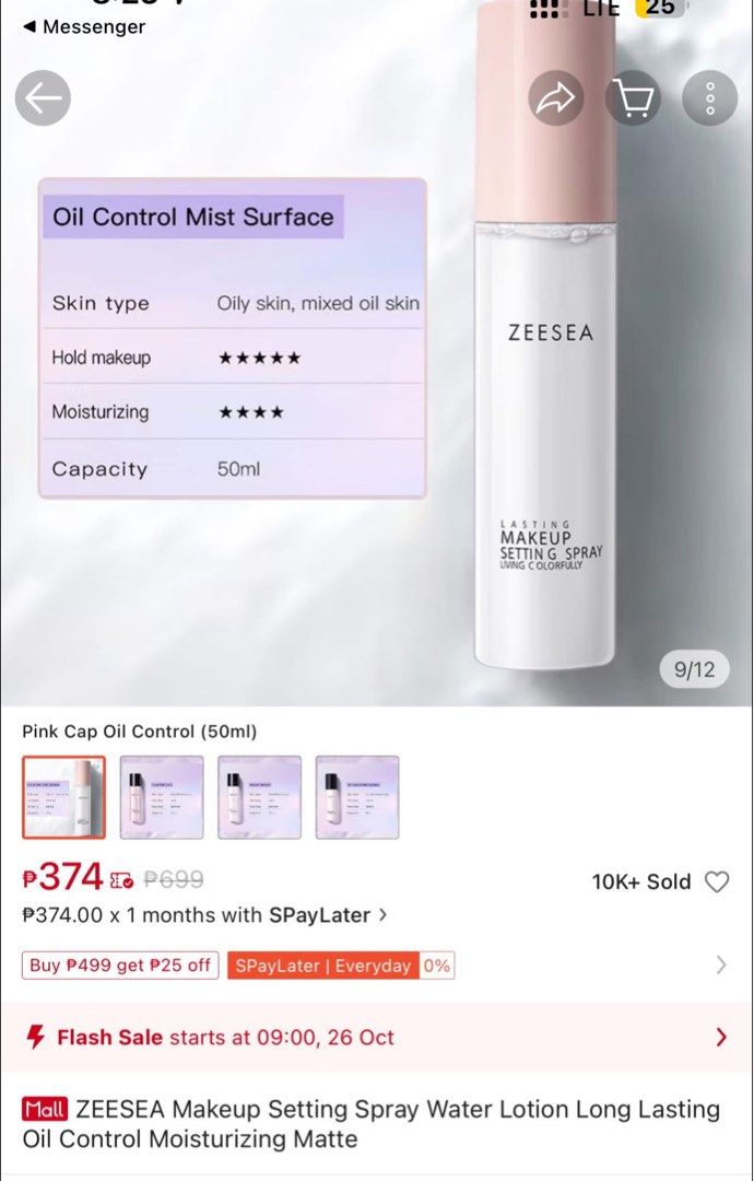 SEALED ZEESEA Pink Cap Oil Control Setting Spray 50ml (Category: Makeup) located in Manila. Submitted by _chingchingcart (Listing ID 1402857326, Image 3). Description: - brandnew - sealed - 20pcs available - 180 if getting 5pcs or more - 185 if getting 4pcs.