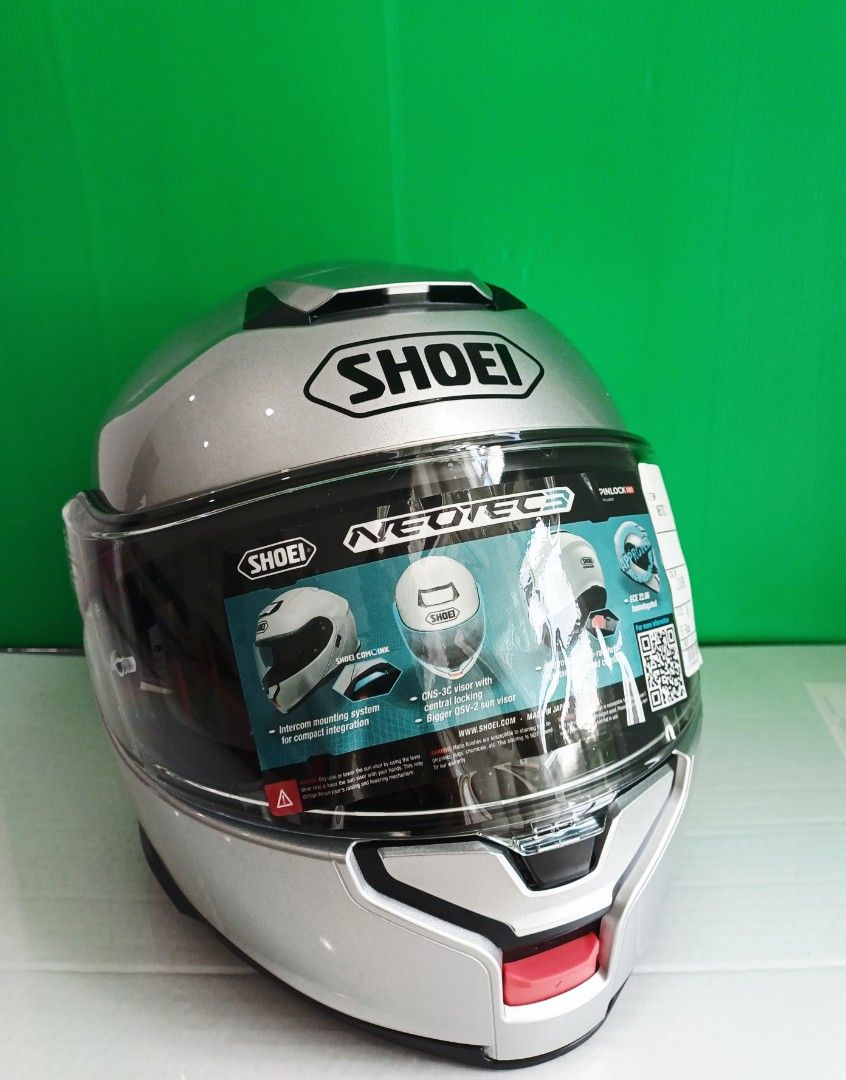 Shoei Neotec 3 Silver Modular Helmet, Auto Accessories on Carousell