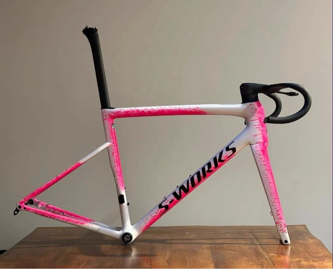 S-Works Tarmac SL8 Frameset + Roval Integrated Bar | Size 56 | Lumar Colors Edition | $5,280 | Full Build available | Shimano Dura Ace R9270 12S Di2 | SRAM Red AXS | Ultegra | SRAM Force AXS (Category: Bicycles) located in Singapore. Submitted by echocycling (Listing ID 1402976795, Image 1). Description: Description: Used Specialized S-Works Tarmac SL8 Frameset in size 56, paired with an original Roval Rapide integrated handlebar (420-100). This 