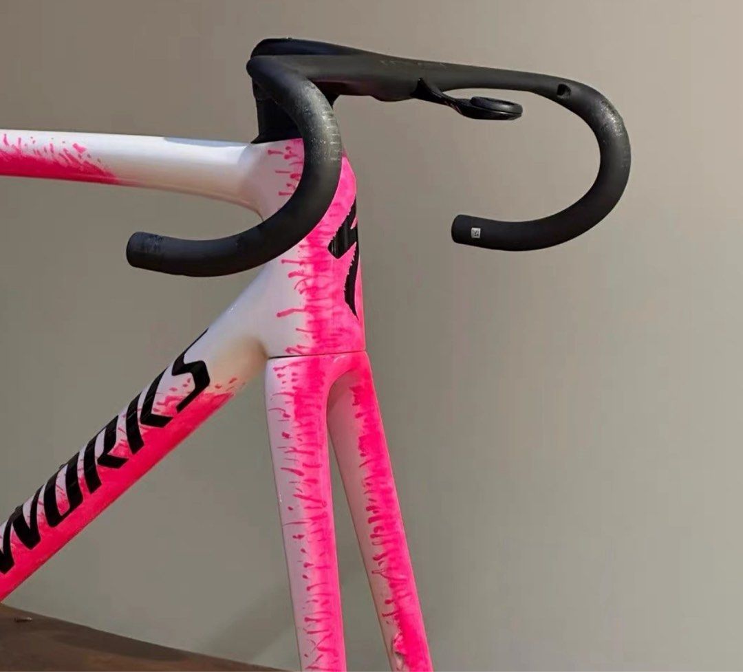 S-Works Tarmac SL8 Frameset + Roval Integrated Bar | Size 56 | Lumar Colors Edition | $5,280 | Full Build available | Shimano Dura Ace R9270 12S Di2 | SRAM Red AXS | Ultegra | SRAM Force AXS (Category: Bicycles) located in Singapore. Submitted by echocycling (Listing ID 1402976795, Image 3). Description: Description: Used Specialized S-Works Tarmac SL8 Frameset in size 56, paired with an original Roval Rapide integrated handlebar (420-100). This 