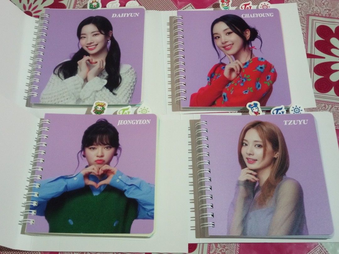 TWICE Acrylic Standees, Notebooks and Keychain (Category: K-Wave Merchandise) located in Manila. Submitted by chidolchak73979 (Listing ID 1402880307, Image 2). Description: - TWICE merchandise collection! - Acrylic stands (ALL MEMBERS SEEN IN THE PHOTOS ARE AVAILABLE) PHP 800 - Notebooks (ALL MEMBERS SEEN IN THE PHOTOS ARE AVAILABLE). PHP 400 - Keychain ( LIMITED MEMBERS AVAIL) PHP 300 *Onhand *Manila location *sdd lalamove etc..