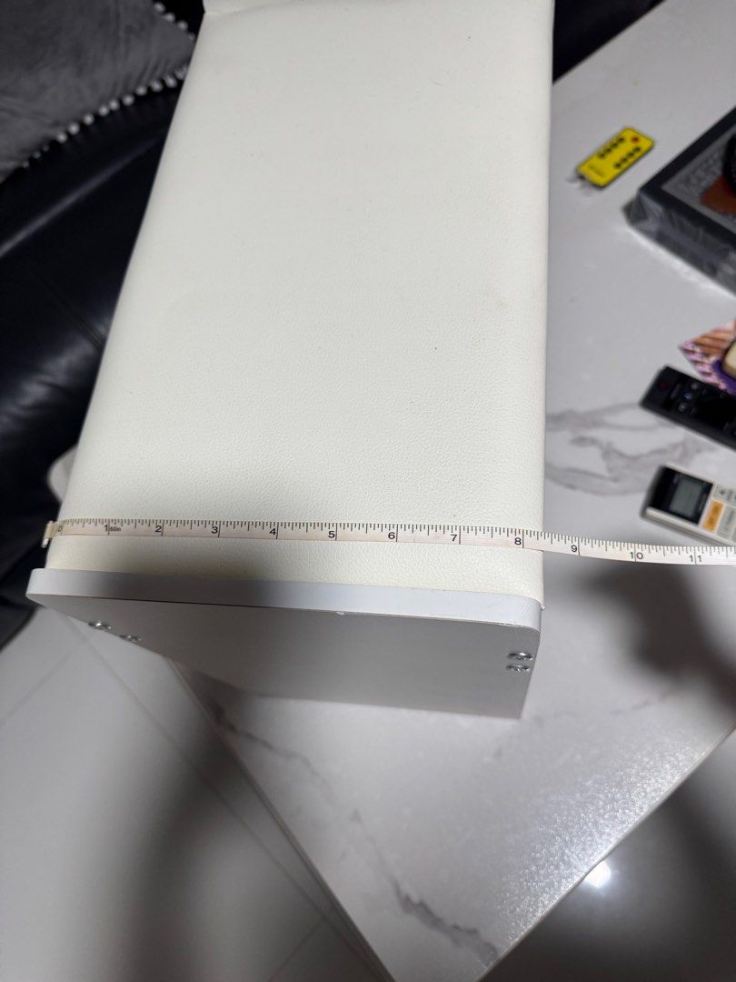 White Side Table (Category: Tables & Sets) located in Singapore. Submitted by arasicp (Listing ID 1402995344, Image 3). Description: - Stylish white side table - Perfect for small spaces - Dimensions: 13 inch by 15.5 inch - Clean, modern design - Ideal for living room or bedroom.