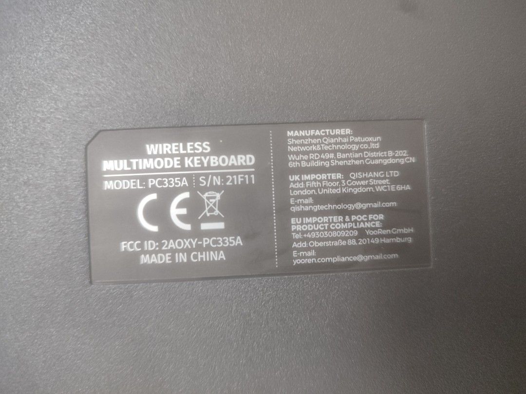Wireless Multimode Keyboard PC335A (Category: Computer Keyboard) located in Petaling Jaya. Submitted by junkedai (Listing ID 1402892413, Image 3). Description: - Wireless multimode keyboard (PC335A) - Compact design - Colorful LED backlighting.