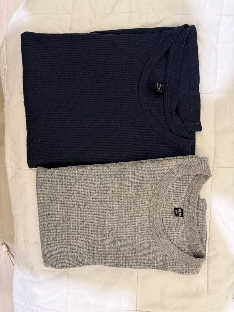 2 Boxy Waffle Knit Tee Shirt (Category: Tshirts & Polo Shirts ) located in Los Banos. Submitted by elbideclutter (Listing ID 1403200366, Image 1). Description: 500 for the set of waffle knit tshirts Boxy fit yung Uniqlo Grey Small boxy/oversized fit yung shein size M since im lean, OS sakin yung shein and boxy yung uniqlo.