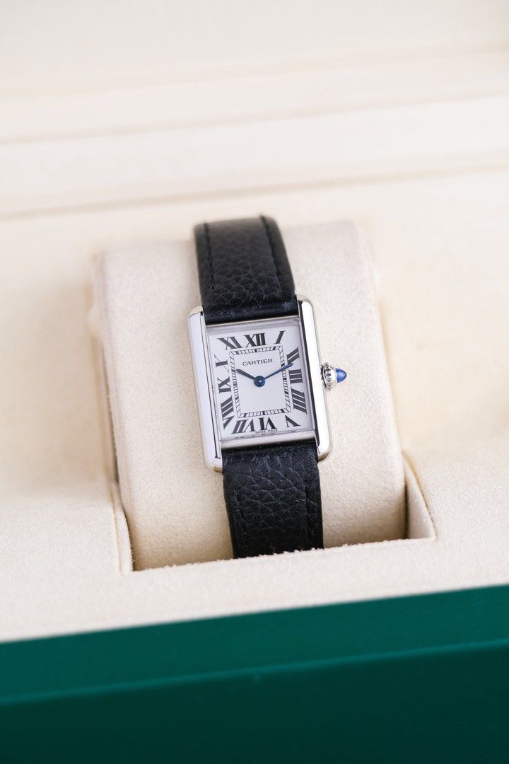 Cartier Tank Must "Solarbeat V2" (Category: Luxury Watches) located in Quezon City. Submitted by awristotell (Listing ID 1403164248, Image 2). Description: “New WRISTwatch to TELL” Cartier Tank Must “Solarbeat V2” Mint Condition Price: 158,000 PHP Ref: WSTA0089 Year: 2024 up Movement: Solarbeat Quartz Crystal: Sapphire Case: 29.5mm x 22mm Material: Steel Lug width: 17mm Bracelet: Cartier Leather Bracelet / Cartier Buckle Includes: Cartier Present