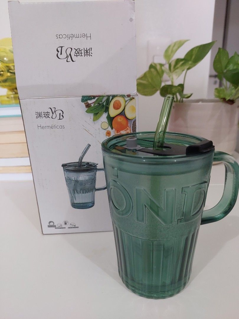 Glass Tumbler with Straw (Category: Water Bottles & Tumblers) located in Mandaluyong City. Submitted by declutterwithkinah (Listing ID 1403049173, Image 2). Description: received as a gift but i already have too many tumblers.