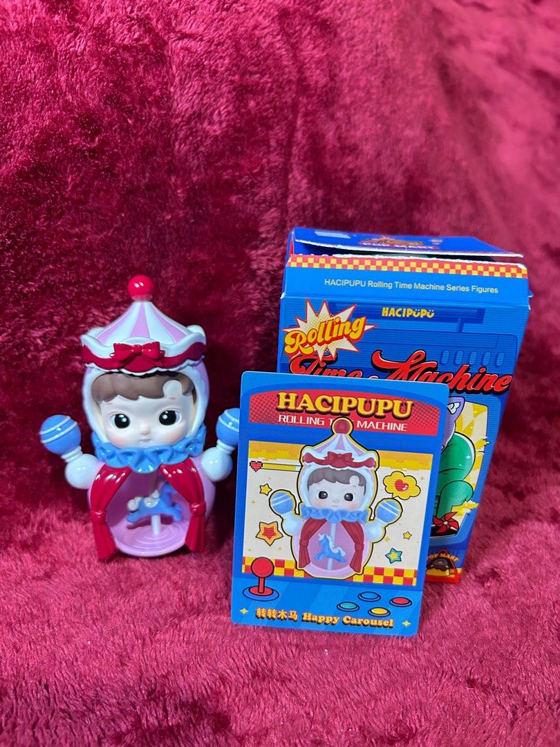 Hacipupu Rolling Time Machine Figure - Happy Carousel (Category: Designer & Blind Box Toys) located in San Juan City. Submitted by justarandomthing (Listing ID 1403193876, Image 1). Description: - Happy Carousel - From POP MART online shop - Unsealed (top opened) - Includes original box and card 📍San Juan City 💰: Gcash/Maya/Maribank 📦: Lalamove/Grab (buyer pays).