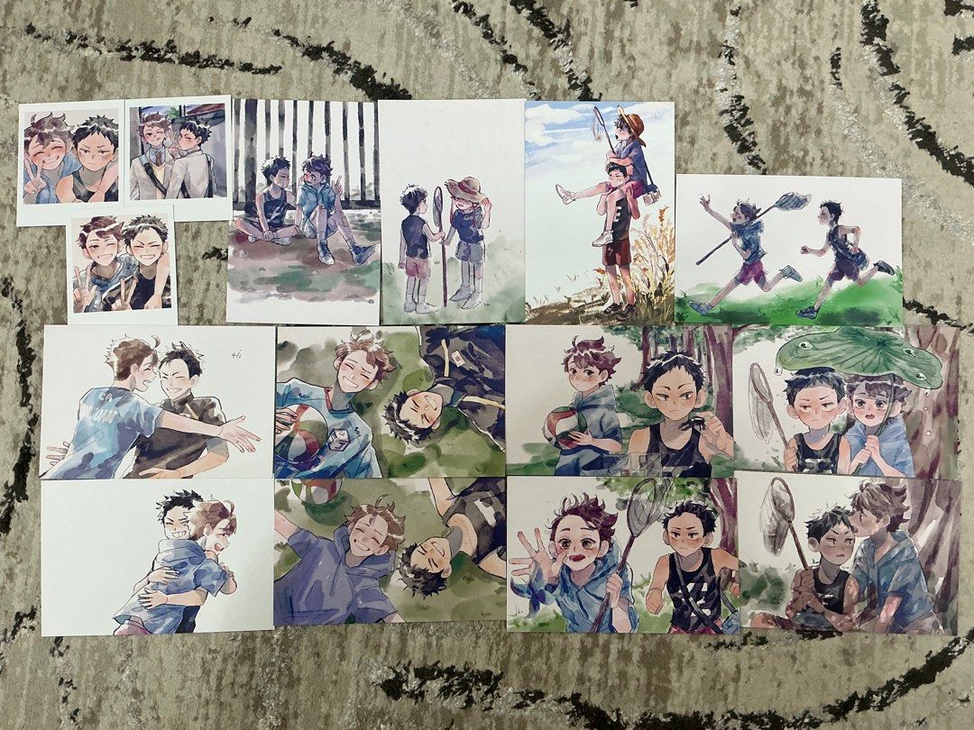 Haikyuu!! Postcard Set (springday29 / IwaOi) (Category: Raw Singles) located in Manila. Submitted by 3gigajoules (Listing ID 1403223514, Image 1). Description: springday29 iwaoi postcards • postcard (12pcs) - 50ea • polaroid set - 100 • if taking entire set - 600 • will prioritize those getting multiple pcs.