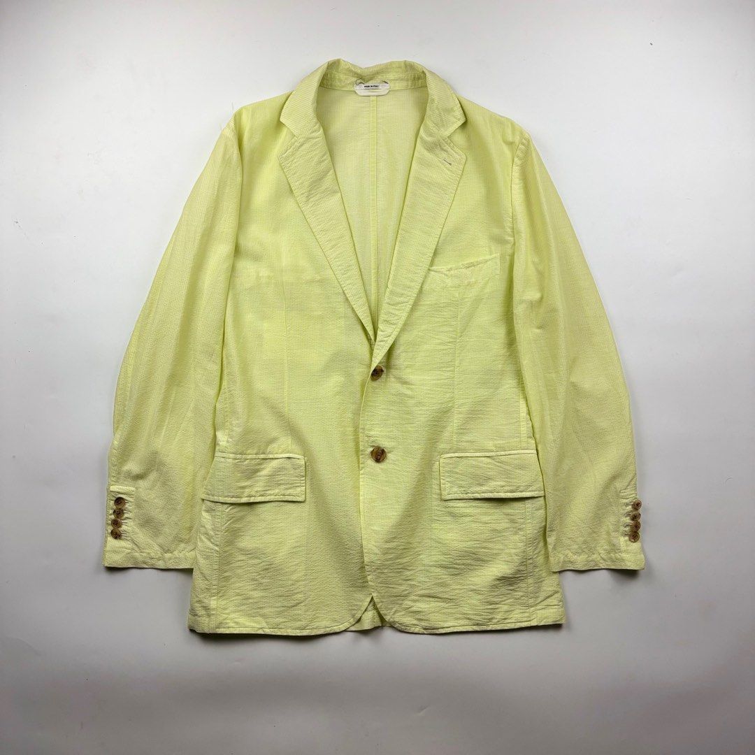 Hermès Single Breasted Seer Sucker Tailored Jacket (Category: Coats, Jackets and Outerwear) located in Makati City. Submitted by ragrepository (Listing ID 1403166916, Image 1). Description: Hermès Single Breasted Seer Sucker Tailored Jacket Tagged as 48 Length-30” Pit to pit- 21” Shoulder-17.5” Sleeves-24” Condition -9/10 Flaw- None .