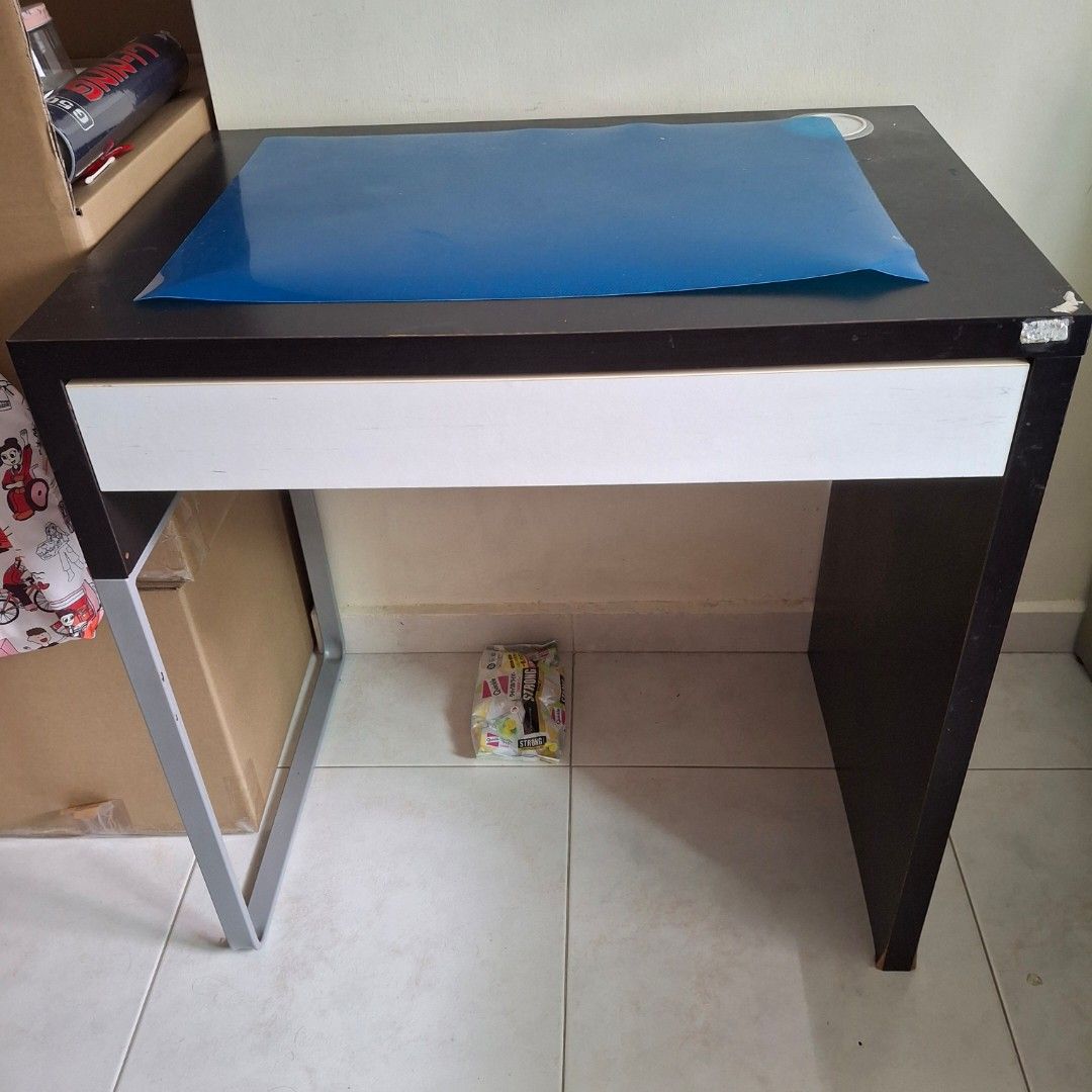 Ikea study table (Category: Tables & Sets) located in Singapore. Submitted by golden3144 (Listing ID 1403209755, Image 1). Description: Perfect for small spaces well used .