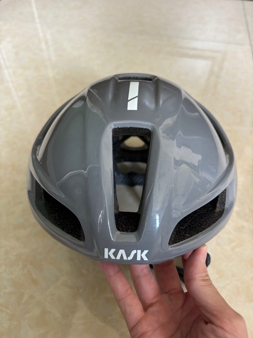 Kask Helmet (Category: Bicycles) located in Kuala Lumpur. Submitted by bellamusica (Listing ID 1403097708, Image 2). Description: KASK Utopia (Grey) Cycling Helmet Adjustable (M) 52 - 58cm Inner padding material: 87% nylon – 9% polyester – 4% other fibers Chinstrap material: Faux Leather Shell finish: Matt Original Price: MYR1399 .